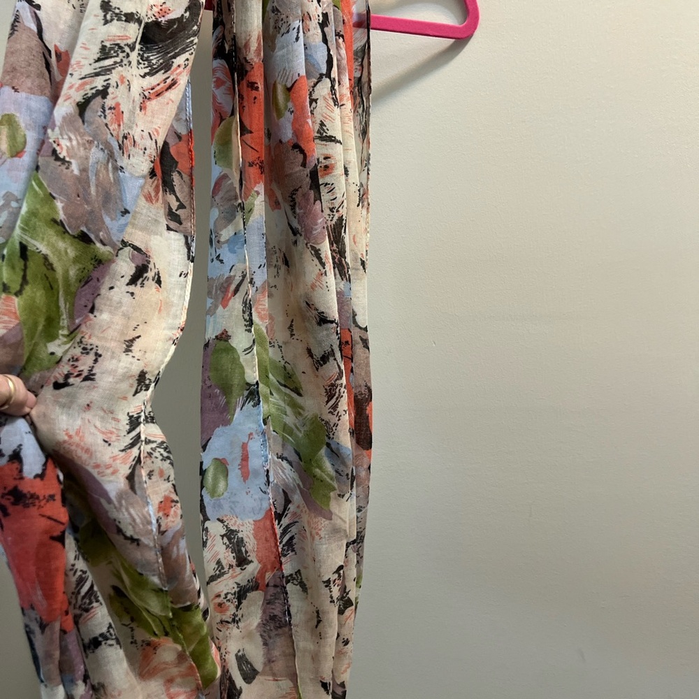 Floral Watercolor Lightweight Large infinity Scarf - Multicolor - Picture 2 of 7